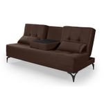 Sofá Cama Solteiro Reclinável em Suede Marrom - Colorado