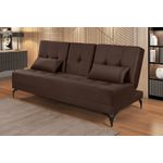 Sofá Cama Solteiro Reclinável em Suede Marrom - Colorado