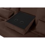 Sofá Cama Solteiro Reclinável em Suede Marrom - Colorado