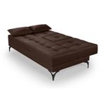 Sofá Cama Solteiro Reclinável em Suede Marrom - Colorado