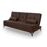 Sofá Cama Solteiro Reclinável em Suede Marrom - Colorado