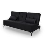 Sofá Cama Solteiro Reclinável em Suede Preto - Colorado
