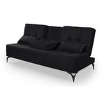 Sofá Cama Solteiro Reclinável em Suede Preto - Colorado