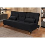 Sofá Cama Solteiro Reclinável em Suede Preto - Colorado