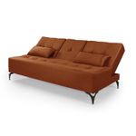 Sofá Cama Solteiro Reclinável em Suede Terracota - Colorado