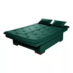 Sofá Cama Com Bau Reclinável Suede Liso - Verde