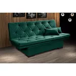 Sofá Cama Com Bau Reclinável Suede Liso - Verde