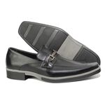 Sapato Social Masculino Calvest em Couro Preto Com Bridão - 7004 preto