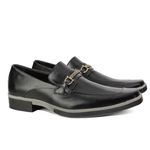 Sapato Social Masculino Calvest em Couro Preto Com Bridão - 7004 preto