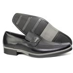 Sapato Social Masculino em Couro Preto Com Metal Calvest - 7005 preto
