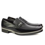 Sapato Social Masculino em Couro Preto Com Metal Calvest - 7005 preto