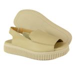 Sandália Flatform Feminina Em Couro Nude 0940 