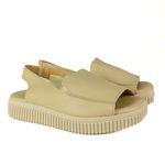 Sandália Flatform Feminina Em Couro Nude 0940 