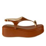 Sandália Flatform Feminina Em Material Tecnológico Caramelo 2054533 