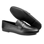 Mocassim Feminino em Couro - 1711051 PRETO