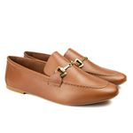 Mocassim Feminino em Couro Com Bridão- 1711050 HAVANA