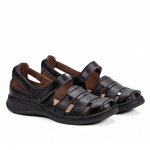 Sapatilha Confort em Couro Preto 4011
