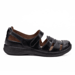 Sapatilha Confort em Couro Preto 4011