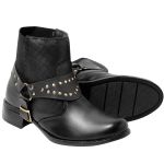 Bota Texana Feminina em Material Tecnológico Preta 16021