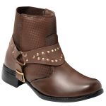 Bota Texana Feminina em Material Tecnológico Capuccino 16021