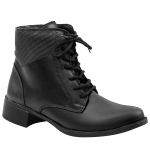 Coturno Feminina em Material Tecnológico Preto 6011