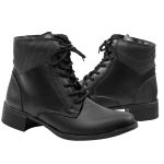 Coturno Feminina em Material Tecnológico Preto 6011