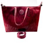 Bolsa Feminina em Couro Texturizado Almofadada Marsala