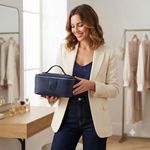 Necessaire Triângulo em Couro Texturizado Azul