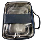 Kit 03 Necessaire em Couro Azul