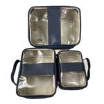 Kit 03 Necessaire em Couro Azul