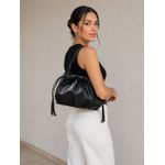 Bolsa Feminina em Couro Texturizado Preta Bambolim