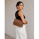 Bolsa Feminina em Couro Texturizado Caramelo Claudia