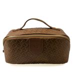 Necessaire Triângulo em Couro Texturizado Caramelo
