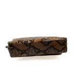 Bolsa Feminina em Couro Texturizado Animal Print Bege Cristina