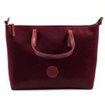 Bolsa Feminina em Couro Texturizado Almofadada Marsala Xadrez