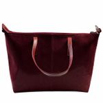 Bolsa Feminina em Couro Texturizado Almofadada Marsala Xadrez