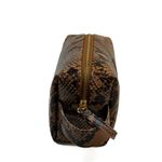 Necessaire em Couro Animal Print Marron