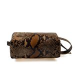 Necessaire em Couro Animal Print Marron