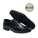 Sapato Social Militar em Material Tecnológico PRETO 1016