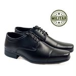 Sapato Social Militar em Material Tecnológico PRETO 1016