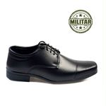Sapato Social Militar em Material Tecnológico PRETO 1016