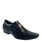 Sapato Social Masculino em Couro com Costura Manual Calvest 1750F015 - Preto