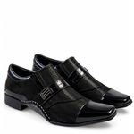 Sapato Social Masculino em Couro com Costura Manual Calvest 1930F010 - Preto