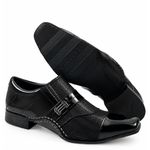 Sapato Social Masculino em Couro com Costura Manual Calvest 1930F010 - Preto