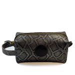 Necessaire em Couro Animal Print Preta