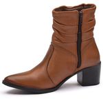 BOTA FEM COURO CANO SANFONADA HAVANA-5494