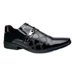 Sapato Social em Material Tecnológico Verniz Preto Pierutti 65F220