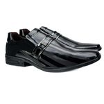 Sapato Social em Material Tecnológico Verniz Preto Pierutti 65F221