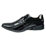 Sapato Social em Material Tecnológico Verniz Preto Pierutti 65F221