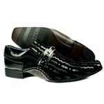 Sapato Social Masculino em Couro Detalhes em Verniz Calvest 1930F214-PRETO